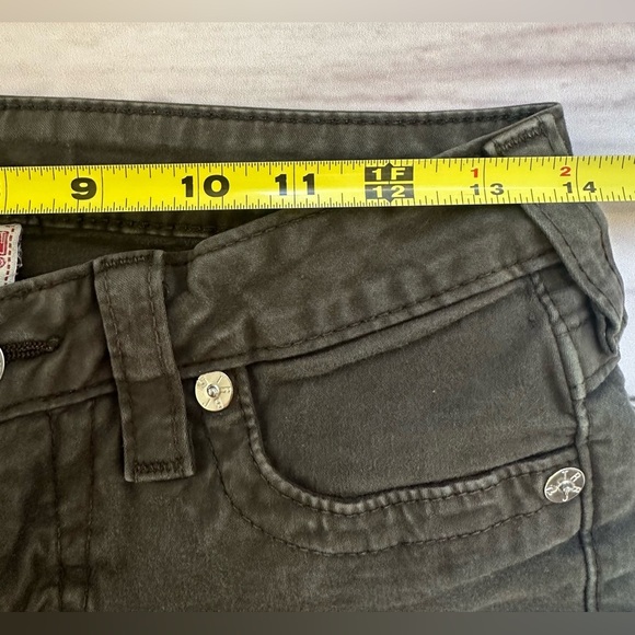 True Religion Women’s 27x29 Misty Green Flap Pocket Stretch Skinny Jeans Vintage - Picture 5 of 12